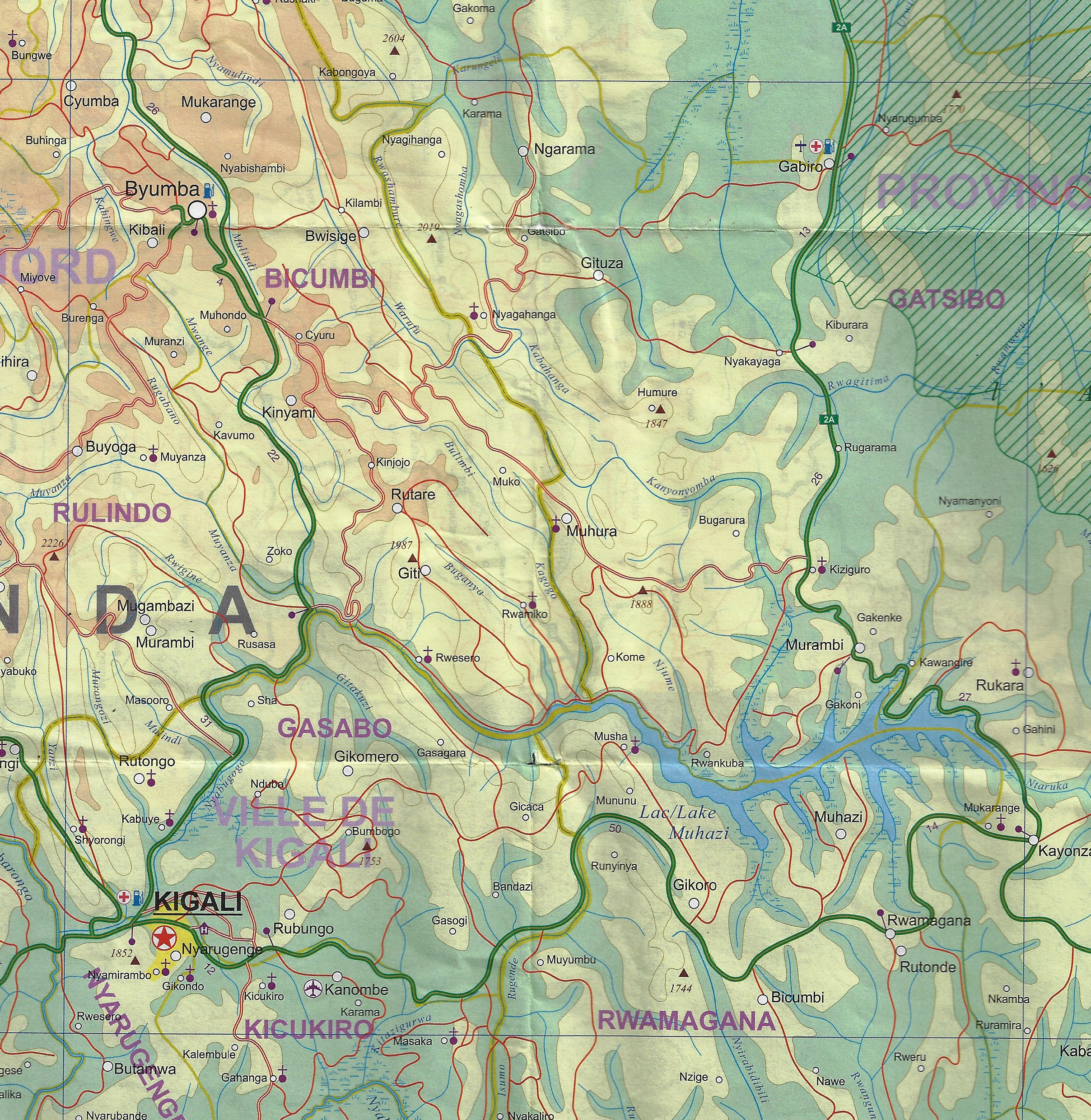 Carte du Rwanda échelle 1/300.000 D2