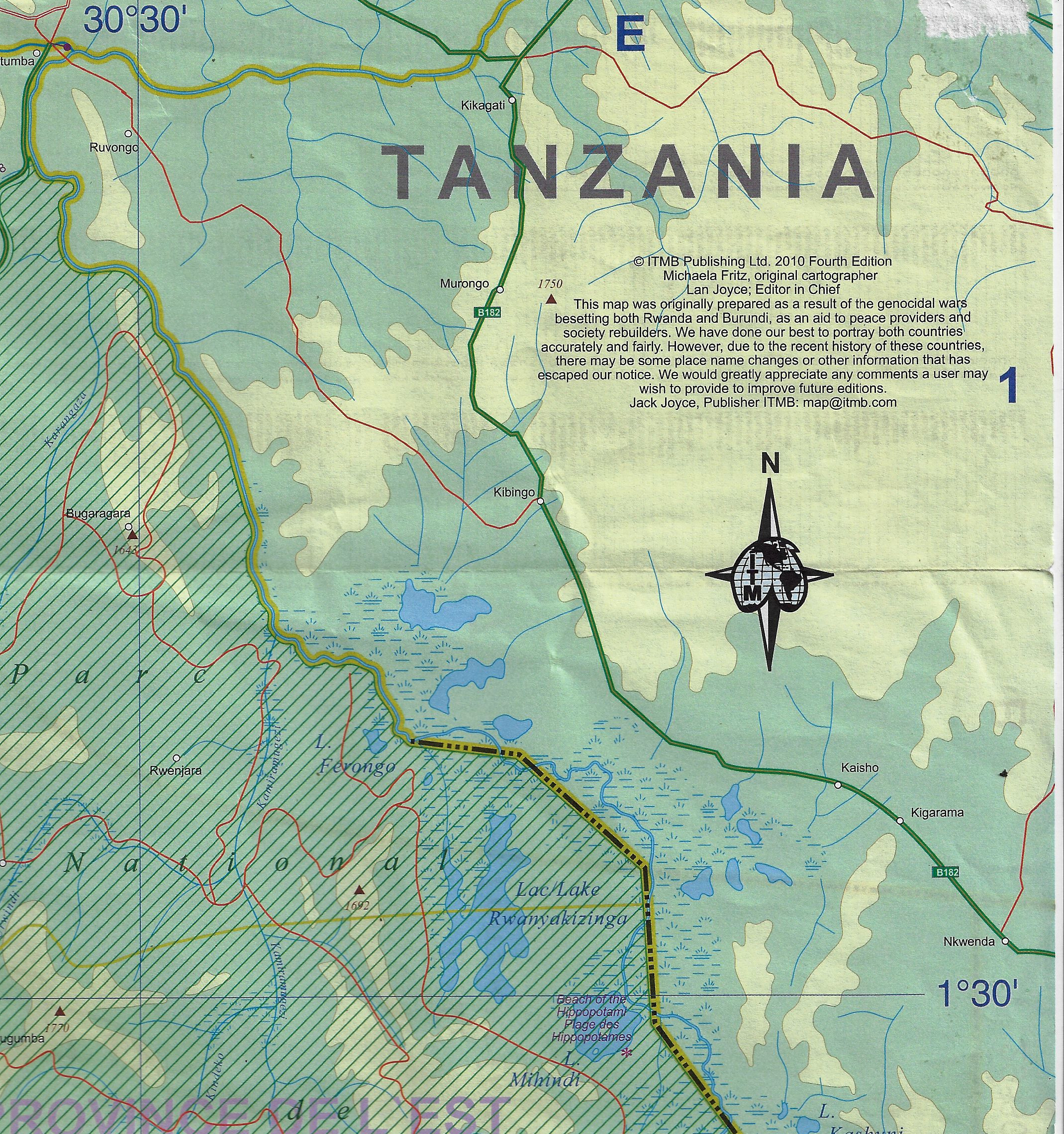 Carte du Rwanda échelle 1/300.000 E1