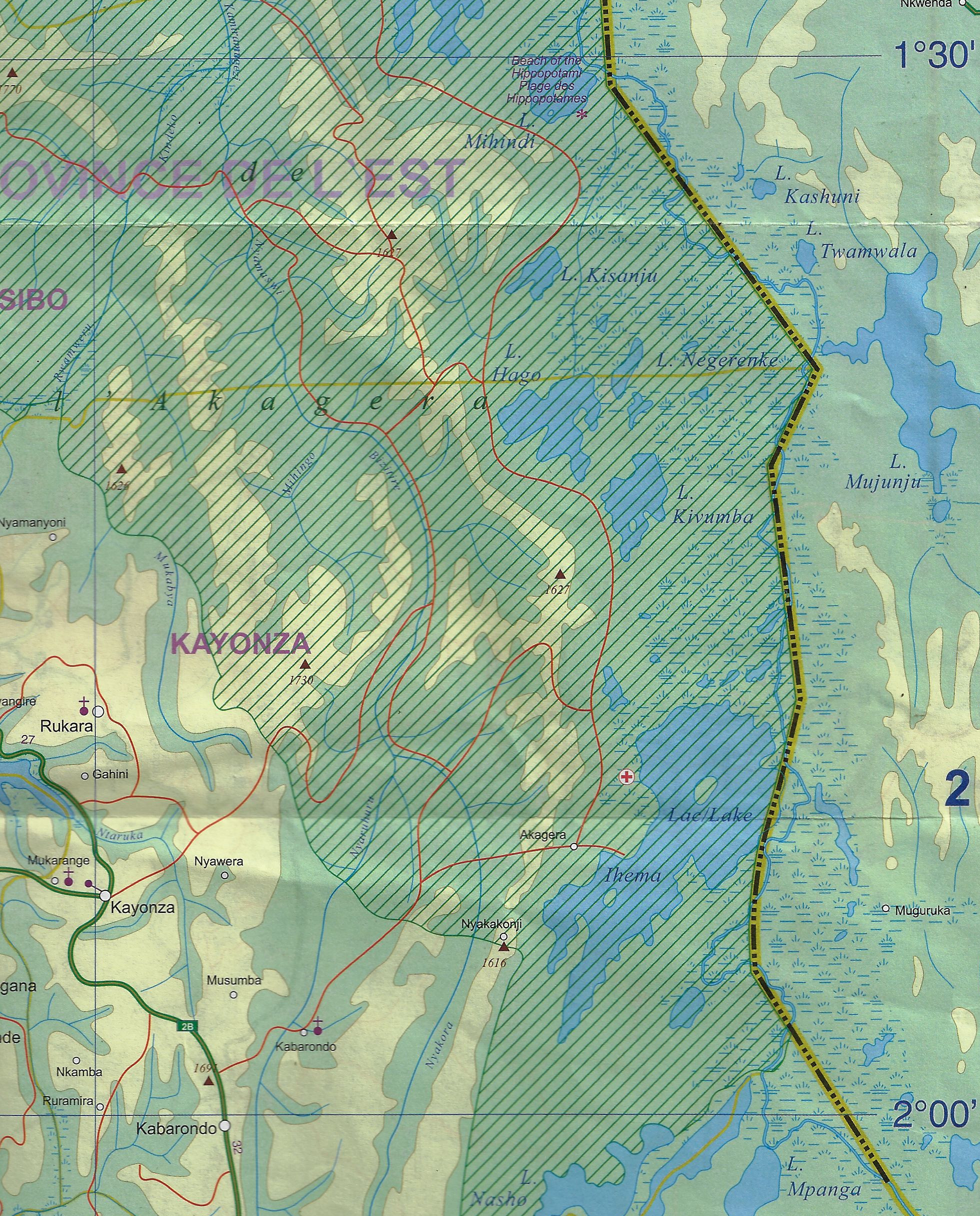 Rwanda Map Scale : 1/300,000 E2