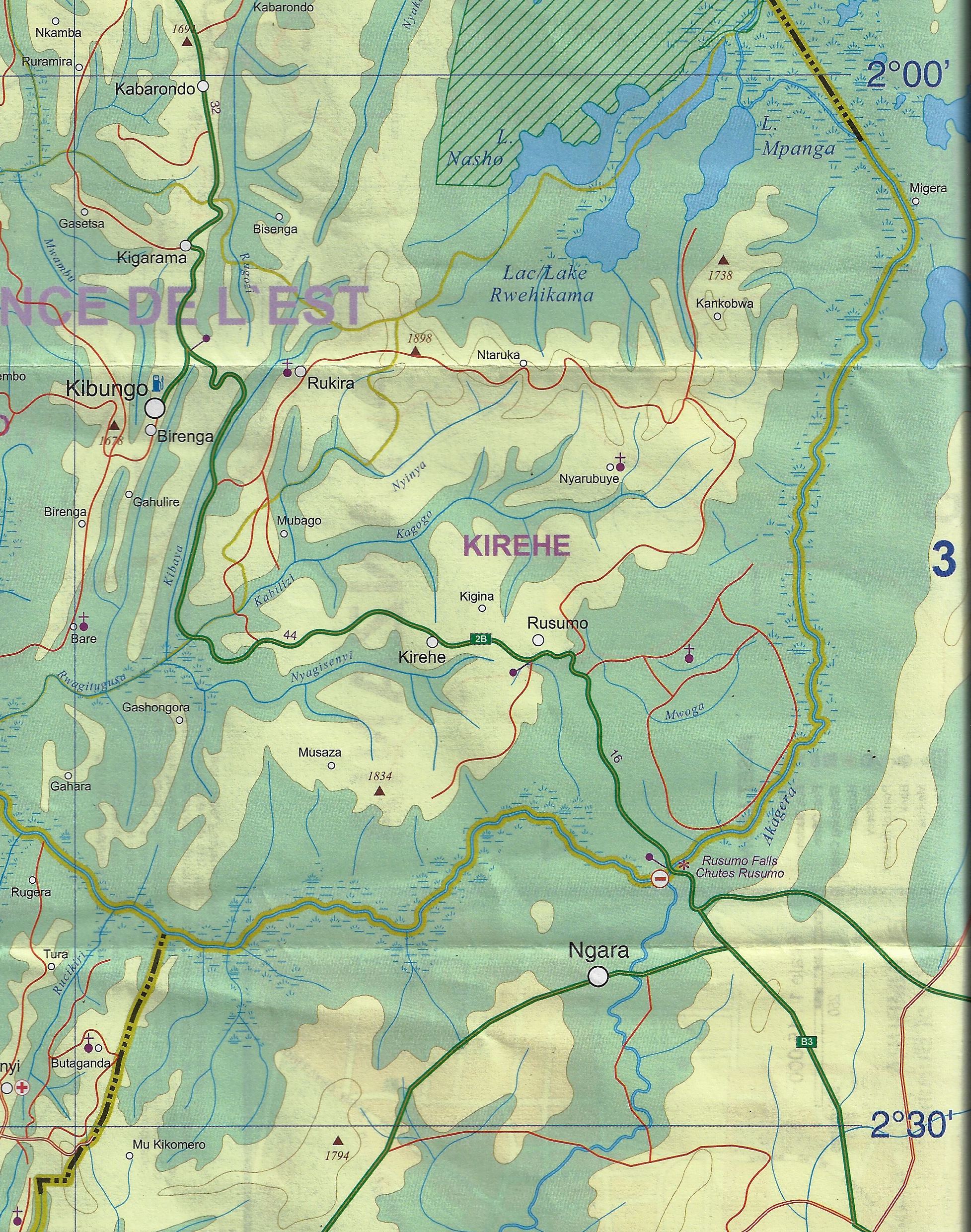 Carte du Rwanda échelle 1/300.000 E3