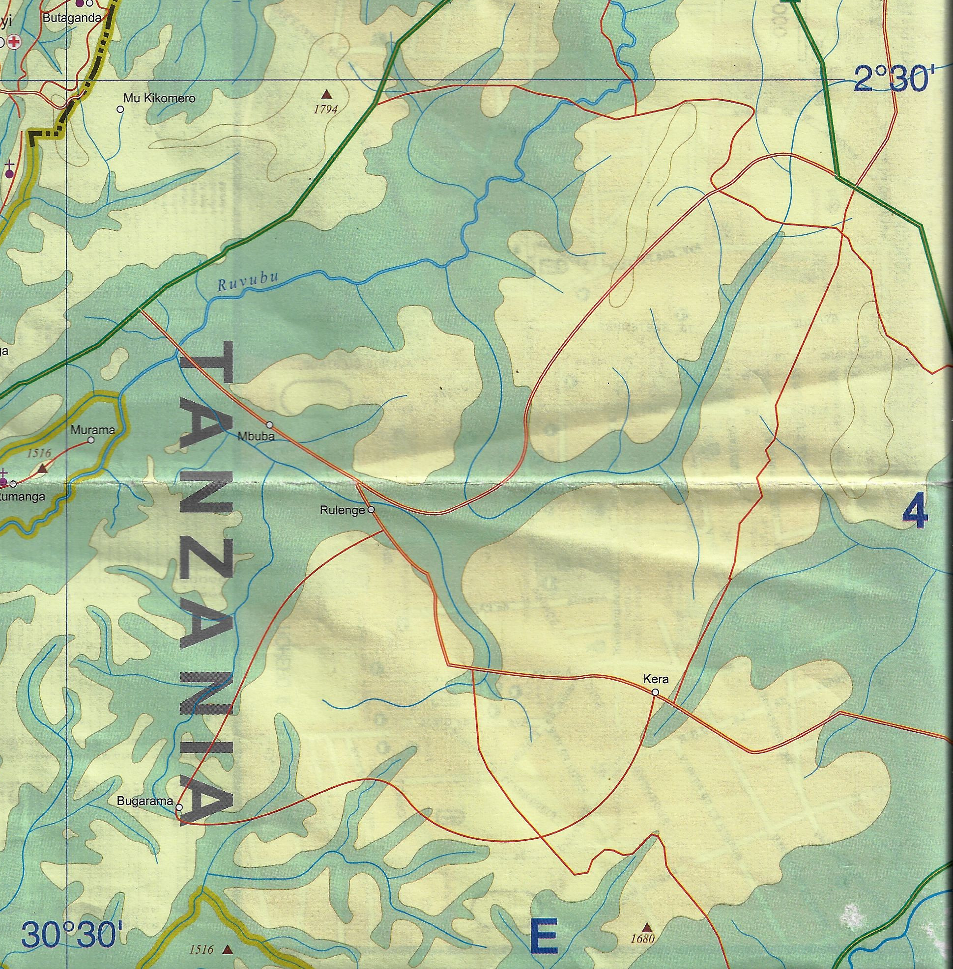 Rwanda Map Scale : 1/300,000 E4